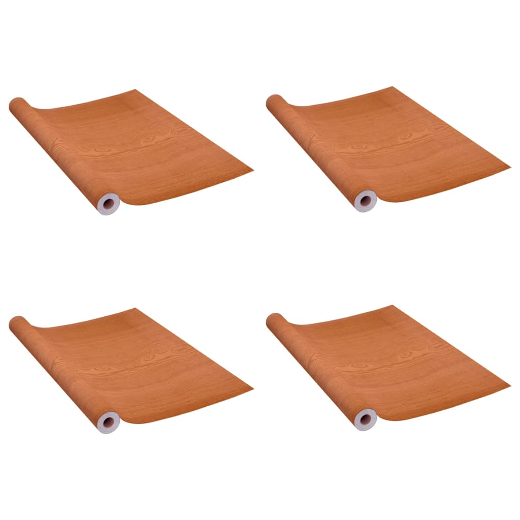 Four rolls of light oak wood grain self-adhesive PVC door film with a smooth finish.
