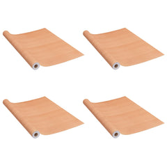 Self-adhesive PVC film with Japanese oak wood grain pattern, ideal for furniture and surfaces.