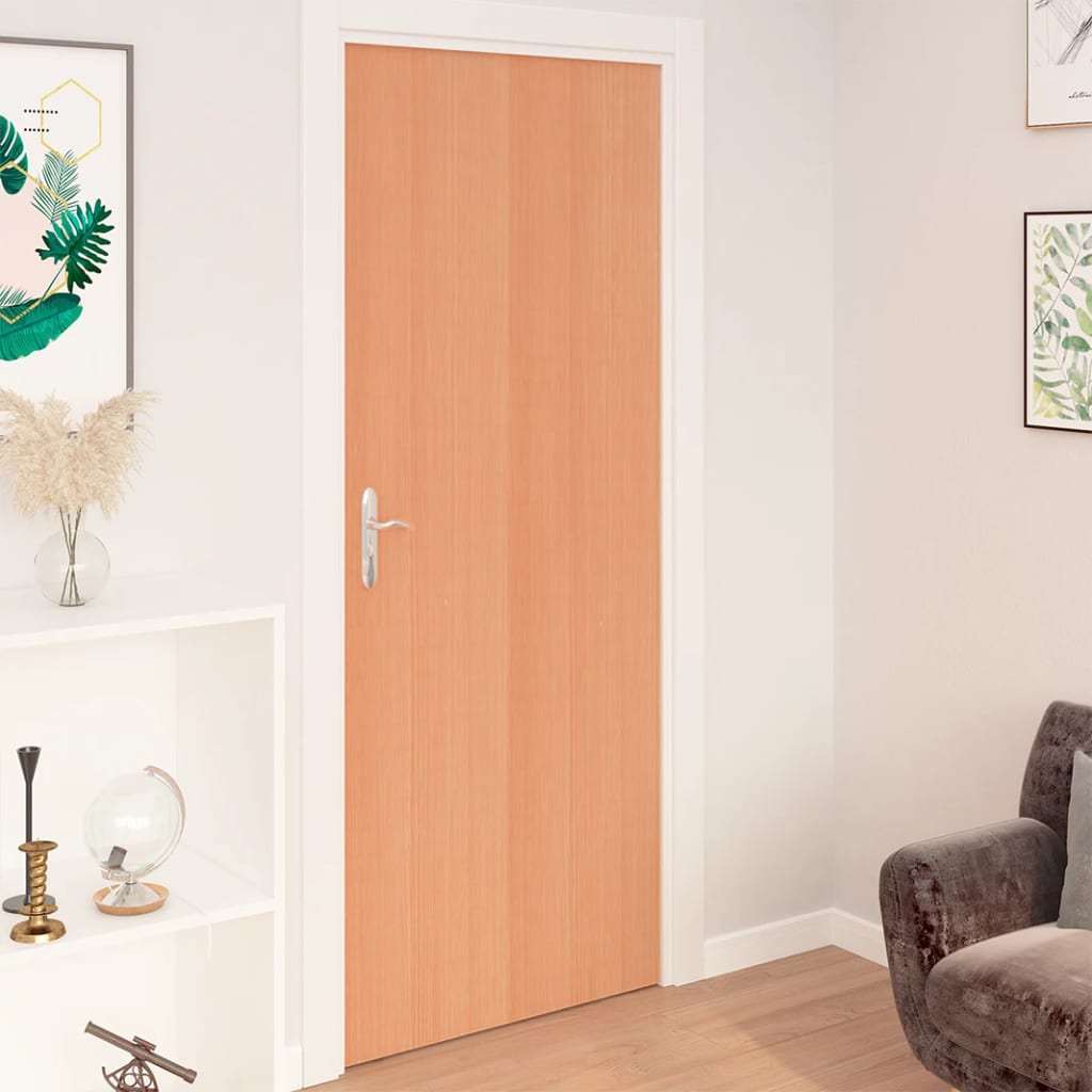 Self-adhesive PVC film with a Japanese oak wood grain design, two pieces included.