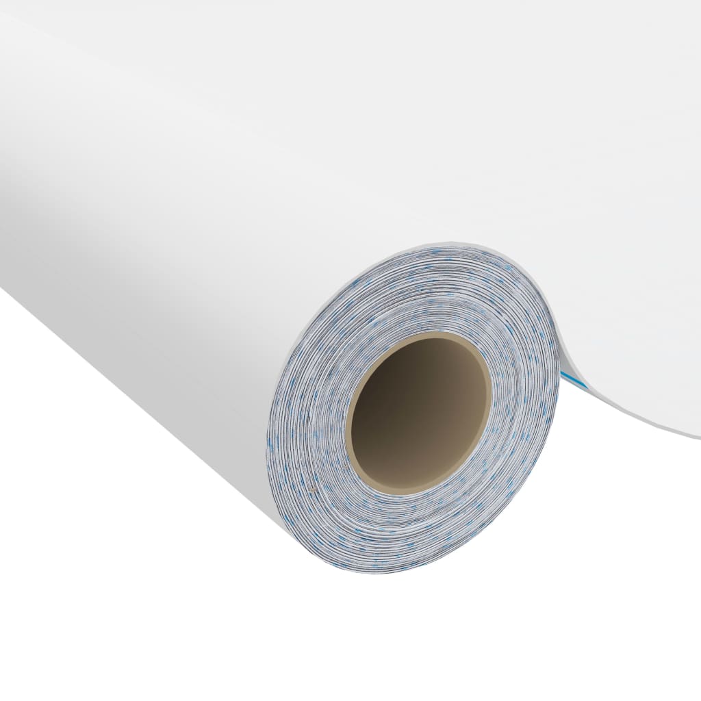 Roll of white self-adhesive PVC furniture film, 2 pack, each 196.9x35.4 inches.