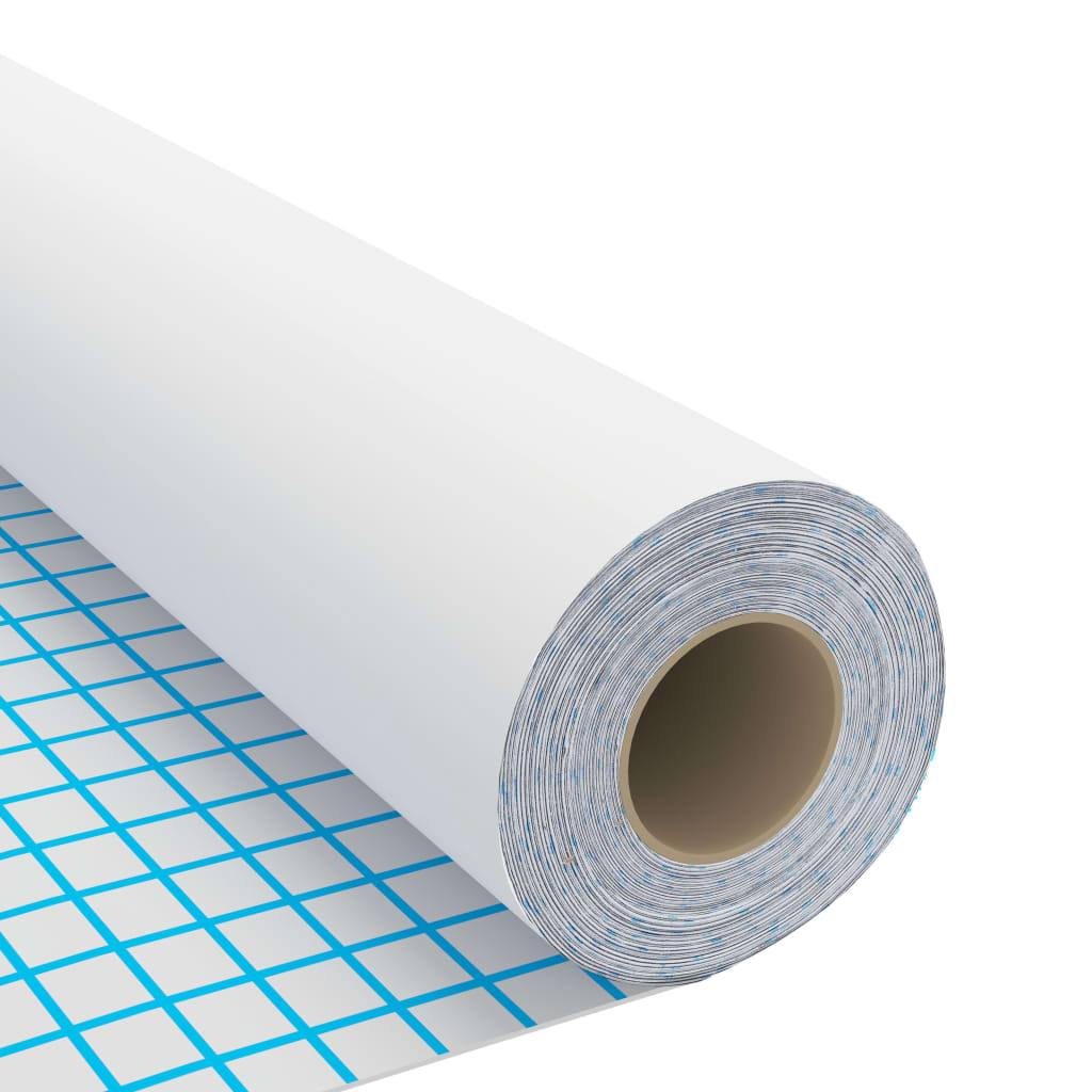 A roll of self-adhesive white PVC furniture film, 196.9 by 35.4 inches, in a 2-pack.