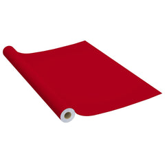 Two rolls of self-adhesive red PVC furniture film measuring 196.9x35.4 inches each.