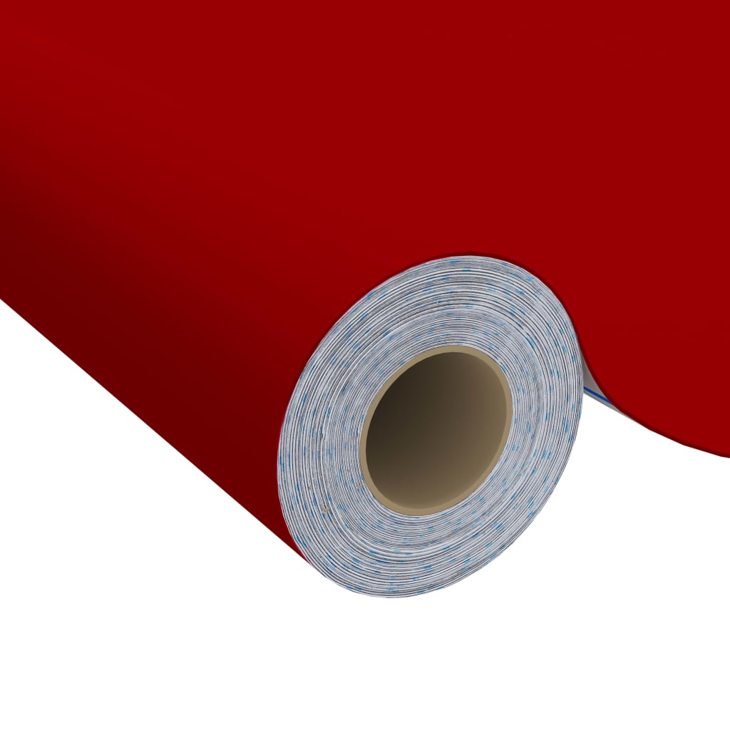 Two rolls of red self-adhesive PVC furniture film, each 196.9 by 35.4 inches.