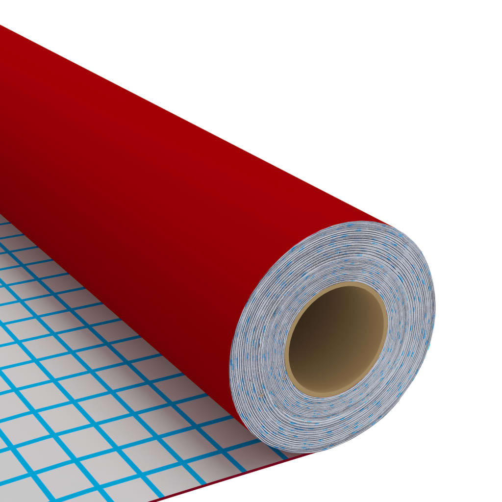 Roll of self-adhesive red PVC film for furniture, 196.9x35.4 inches, two pieces.