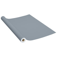 Gray self-adhesive PVC furniture film roll, 196.9x35.4 inches, two pieces.