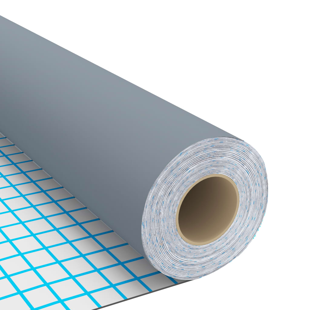 Rolled gray self-adhesive PVC film on grid background, 196.9x35.4in, 2 pieces.