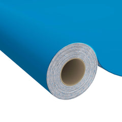 A roll of self-adhesive azure PVC furniture film, shown in a 2-pack with white backing.