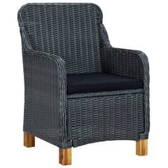 Garden Lounge Set Dark grey and black
