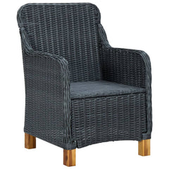 Garden Lounge Set Dark grey and black