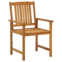 Patio Chair Set of 2 Green Solid Acacia Wood Standard Durable