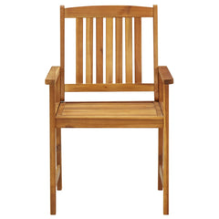 Patio Chair Set of 2 Green Solid Acacia Wood Standard Durable