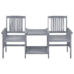 Garden Chair With Tea Table Grey with cream cushions