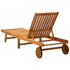Patio Sunlounger Grey Wash, Red Cushion