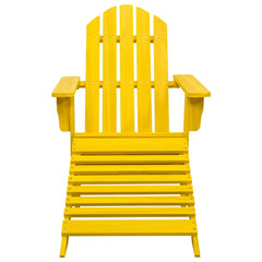 Garden Chair Yellow Solid Fir Wood Large Detachable