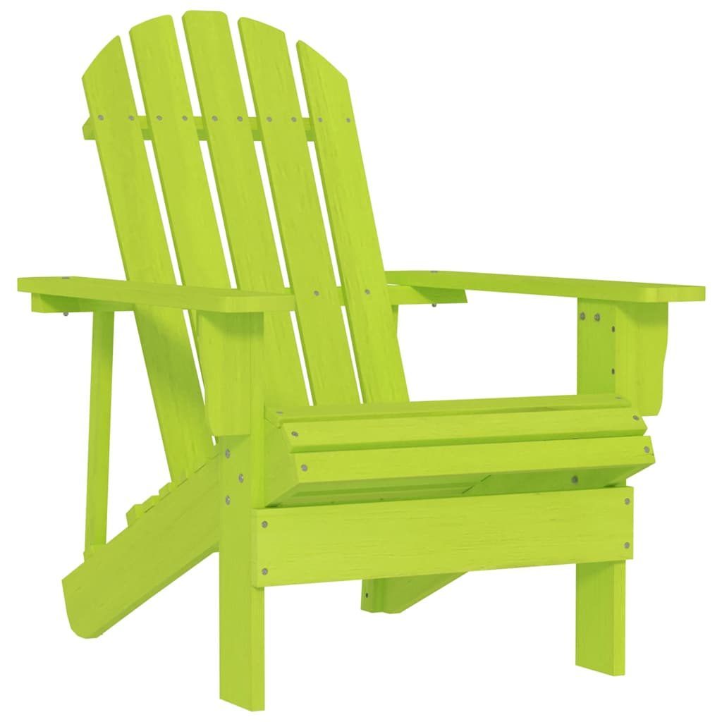 Garden Chair Green Solid Fir Wood Large Ergonomic