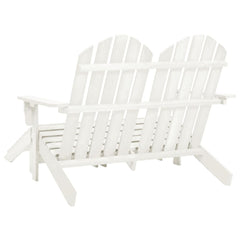 Garden Chair White Fir Wood 2-seater Ergonomic Adirondack Chair