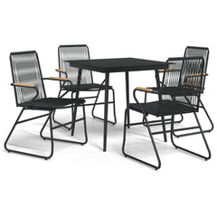 Garden Dining Set Black