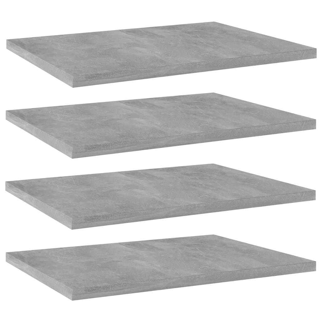 Shelf Set of 4 Concrete Grey Engineered Wood Medium Simple