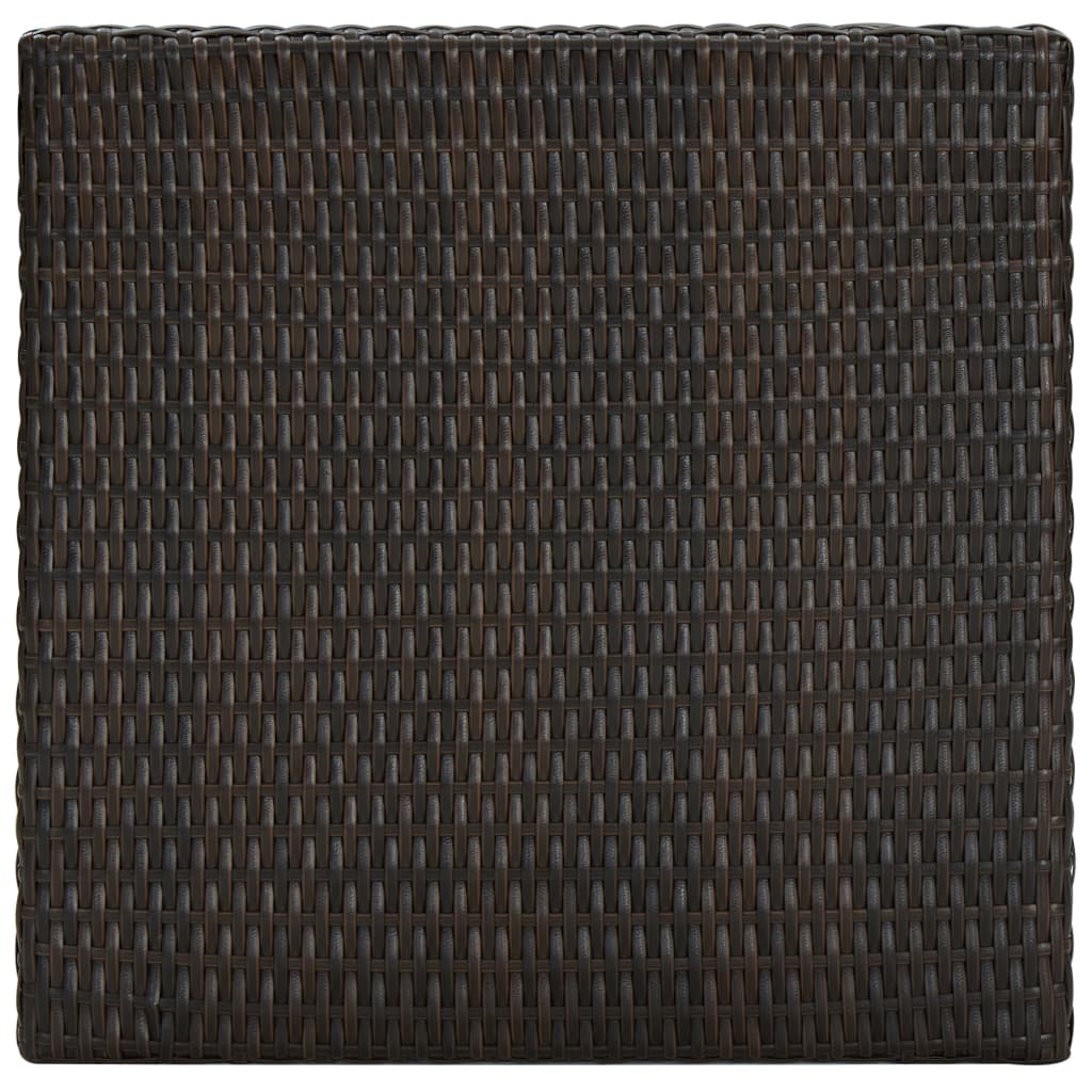 Garden Bar Set Brown PE rattan, powder-coated steel, polyester – Bostome
