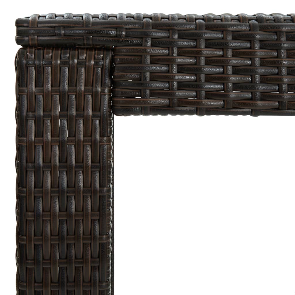 Garden Bar Set Brown PE rattan, powder-coated steel, polyester – Bostome