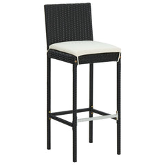 Garden Bar Set Black PE rattan, powder-coated steel Standard