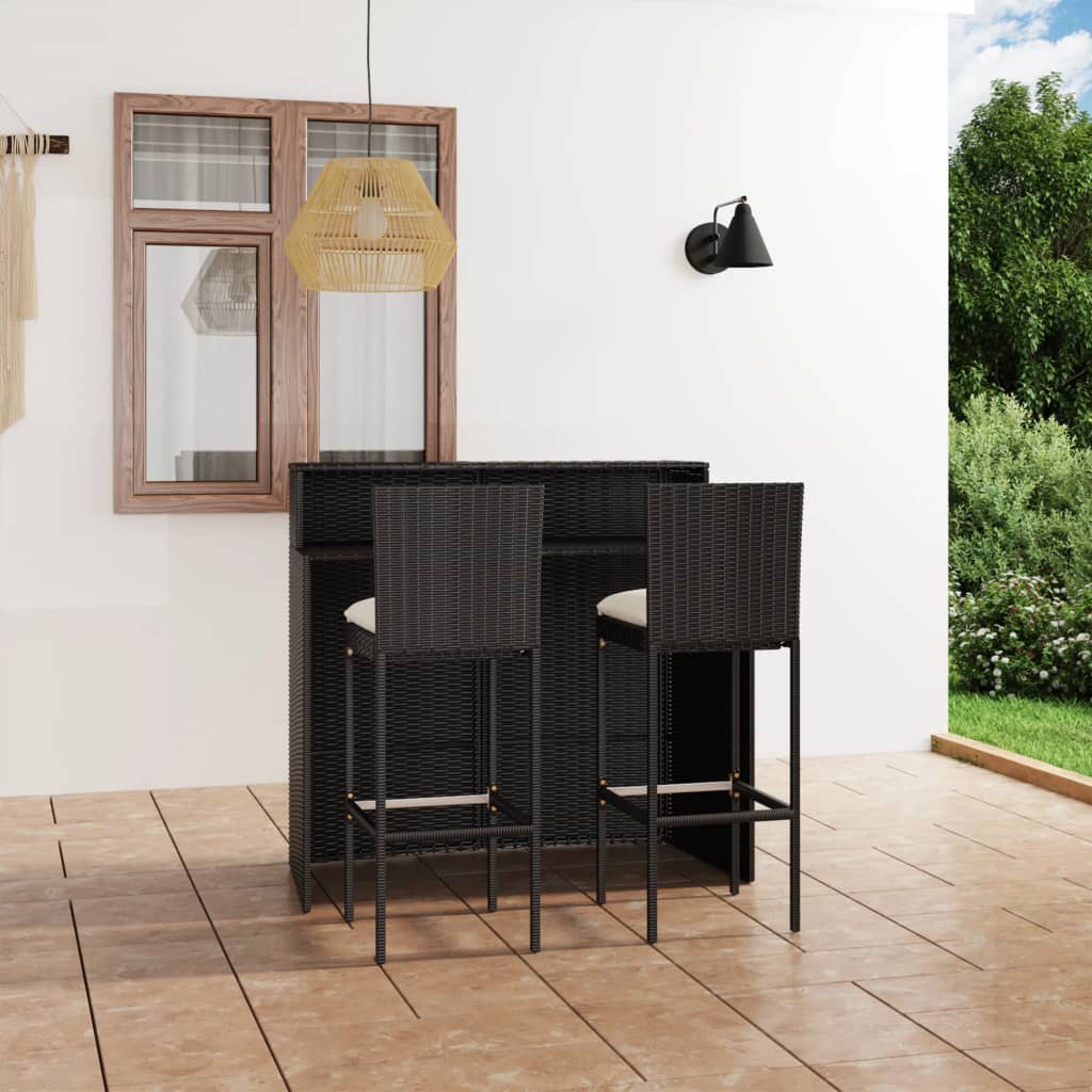 Garden Bar Set Black