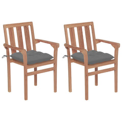 Wooden Garden Chair Set of 2 Natural wood Solid teak Medium