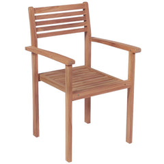 Garden Chair Set of 2 Natural teak, Green cushion Teak wood
