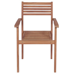 Garden Chair Set of 2 Natural teak, Green cushion Teak wood