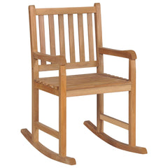 Rocking Chair Natural Teak, Green Cushion