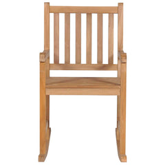 Rocking Chair Natural Teak, Green Cushion
