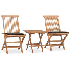 Patio Dining Set Set of 2 Teak, Taupe Teak Wood, Polyester