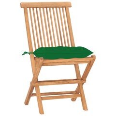Patio Dining Set Set of 2 Natural wood, Green (cushion)