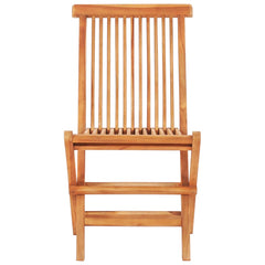 Bistro Set Set of 3 Natural Teak Solid Teak Wood and Polyester