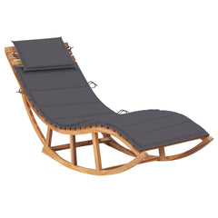Sun Lounger Teak Wood, Anthracite Cushion