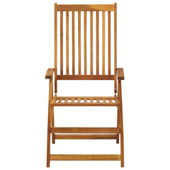 Garden Chair Set of 3 Red, Brown Solid Acacia Wood, 100% Polyester