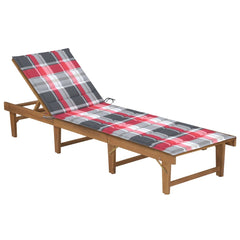 Patio Sun Lounger Brown Solid Acacia Wood 78.7 inch length