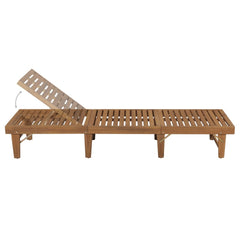 Patio Sun Lounger Brown Solid Acacia Wood 78.7 inch length
