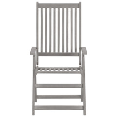 Patio Reclining Chairs 2 pcs with Cushions Solid Acacia Wood