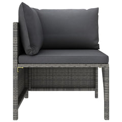 Garden Lounge Set Grey, Anthracite PE (polyethylene) rattan