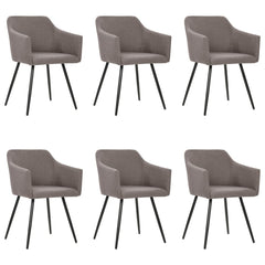 Dining Chair Set of 6 Taupe Polyester fabric, Metal Standard