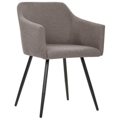 Dining Chair Set of 6 Taupe Polyester fabric, Metal Standard