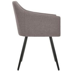 Dining Chair Set of 6 Taupe Polyester fabric, Metal Standard