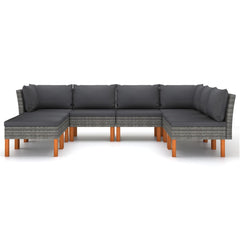 Garden Lounge Set Grey PE Rattan Standard Modular