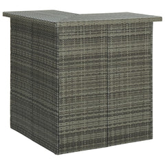 Garden Bar Set Grey Poly rattan, powder-coated steel, 100% polyester