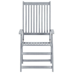 Garden Chair Set of 6 Grey Solid Acacia wood Standard size