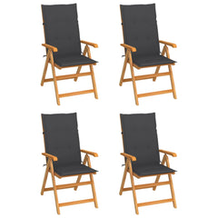 Garden Chair Set of 4 Wooden Teak wood with polyester cushions