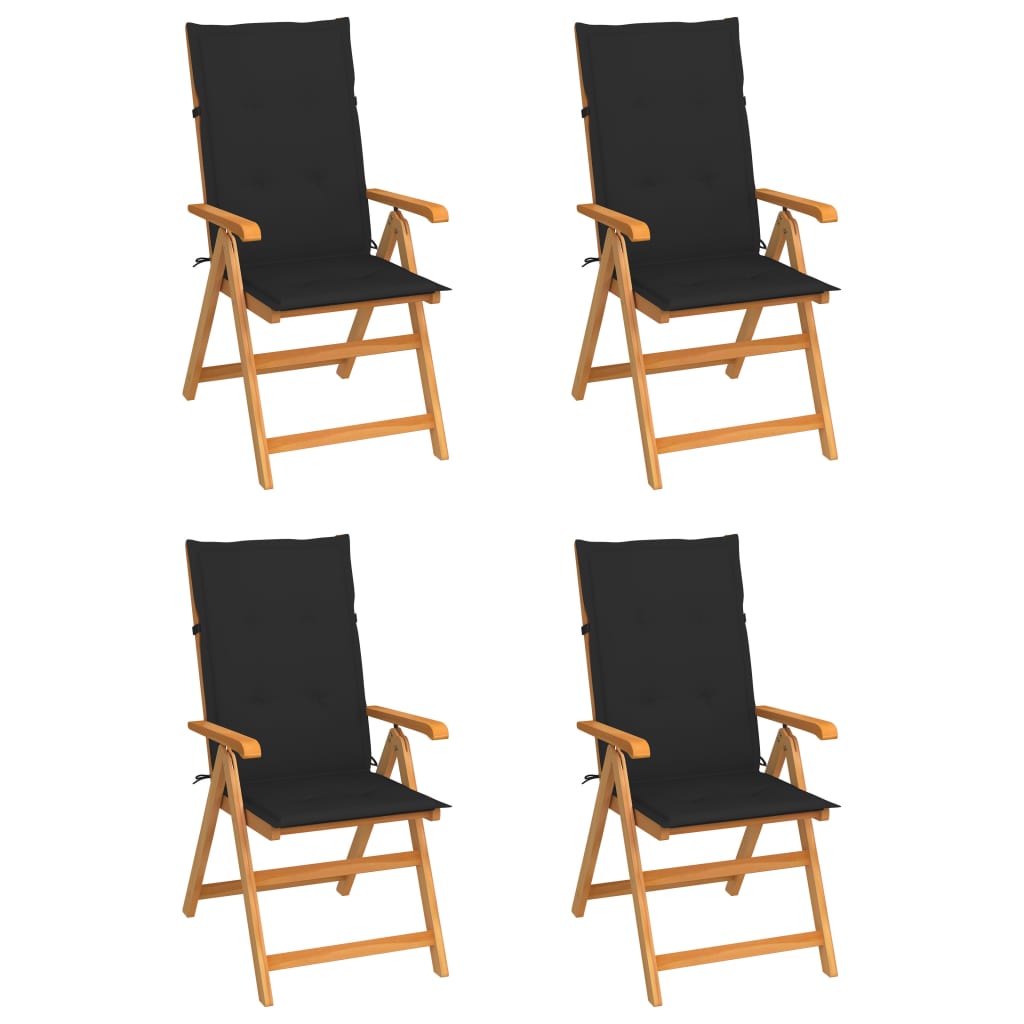 Garden Chair Set of 4 Teak Teak wood Standard