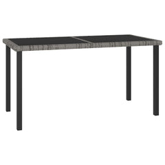 Dining Set Grey and Black Poly rattan, powder-coated steel Medium