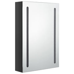 Bathroom Cabinet Shining black MDF with melamine finish, glass